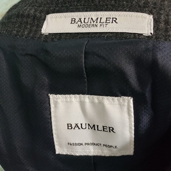 BAUMLER Malcolm Gray Glen Plaid Wool Blend Overcoat Topcoat Blazer Style EU 52 - Picture 11 of 12